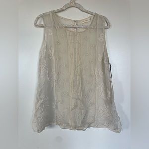 Johnny Way — 4 Love + Liberty Sheer Shell Tank Top (L)